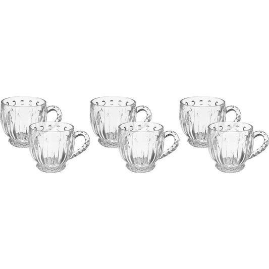 طقم اكواب شاي زجاج بلينك ماكس، 6 قطع، 185 مل - شفاف