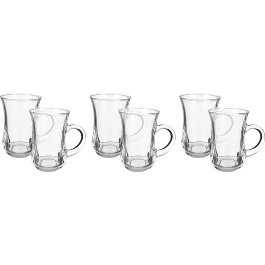 طقم فنجان قهوة زجاج بلينك ماكس، 6 قطع، 135 مل - شفاف
