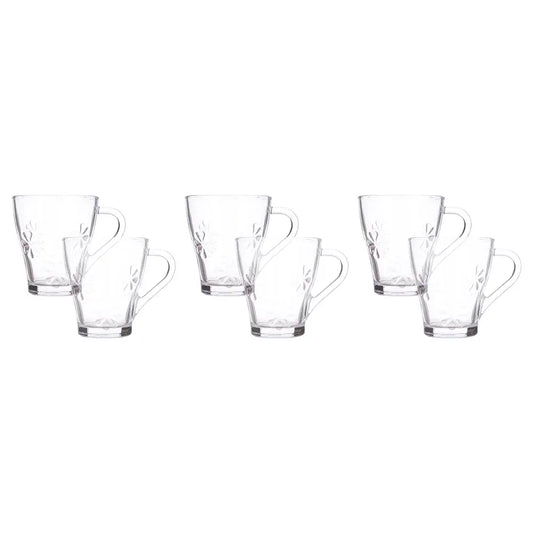 طقم مجات مخروطى بلانك ماكس، 6 قطع، 220 مل - شفاف