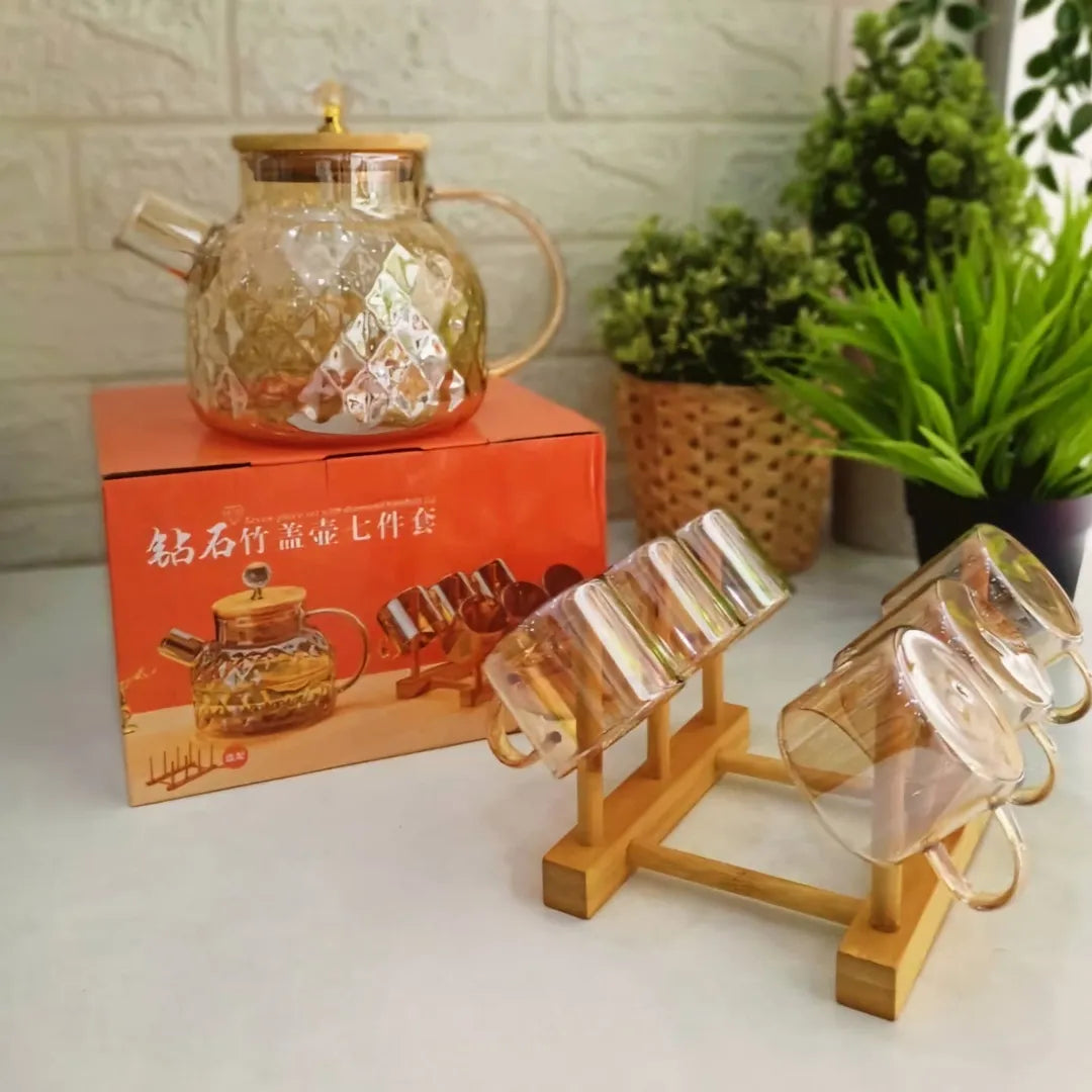 طقم قهوة بيركس عسلي 7 قطع