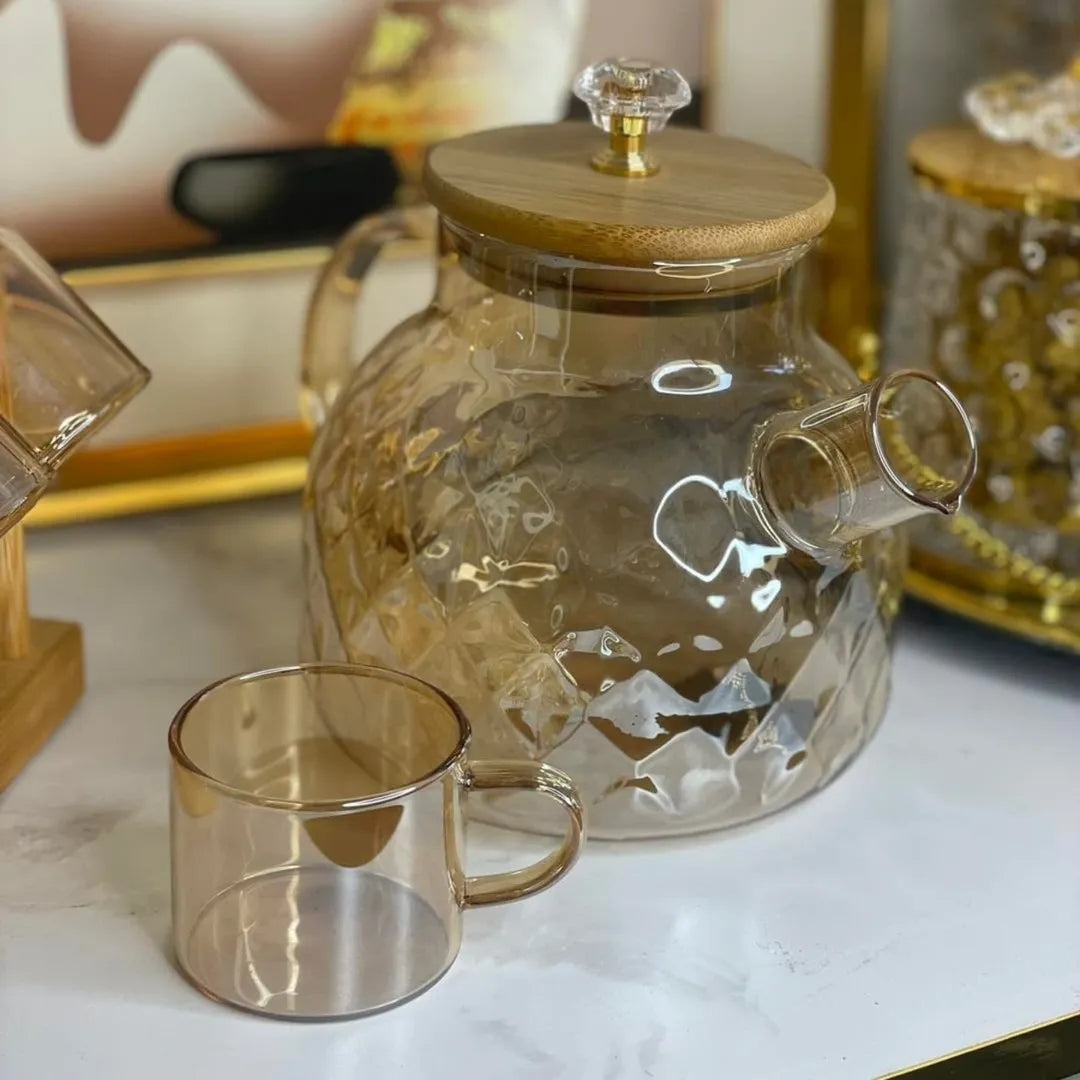 طقم قهوة بيركس عسلي 7 قطع