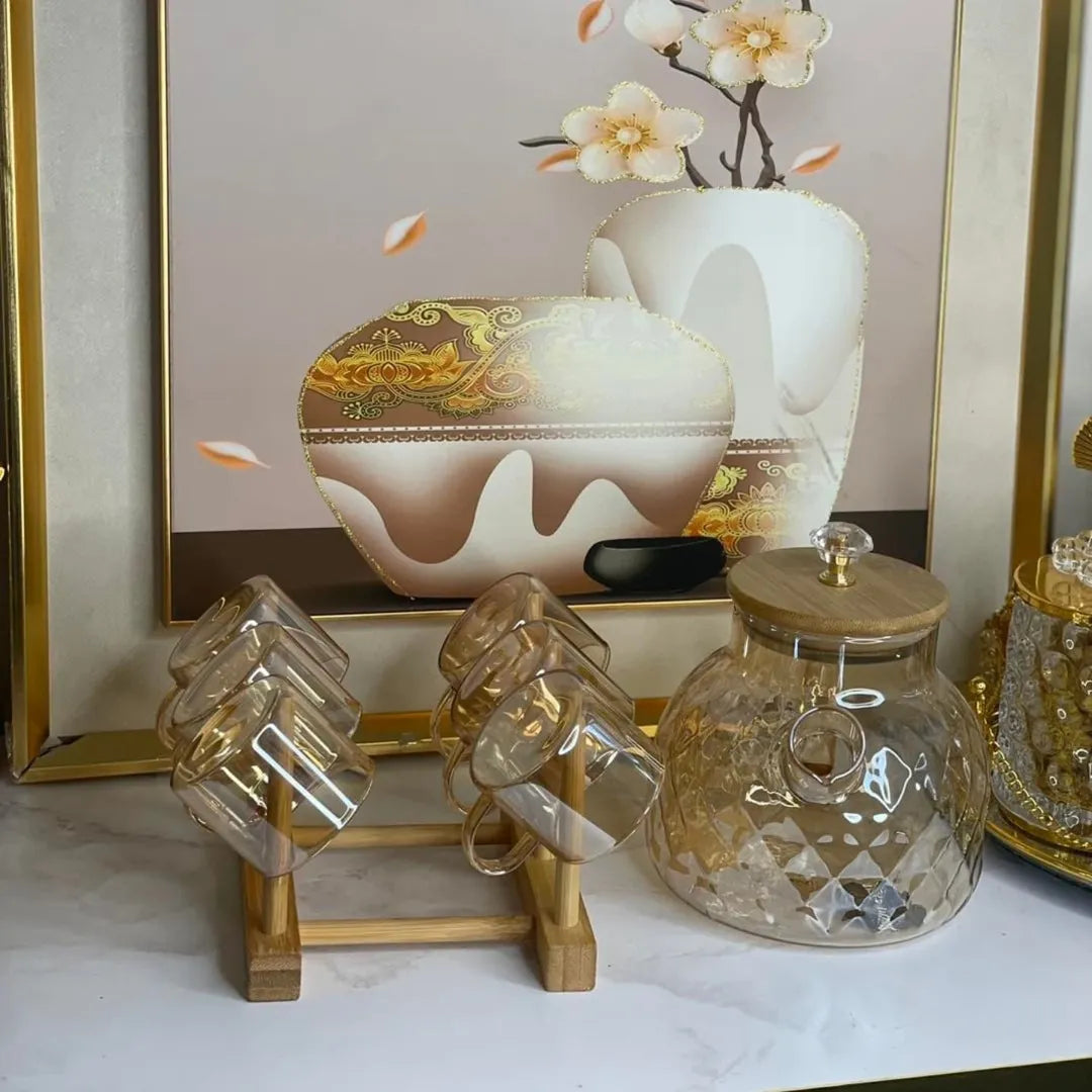 طقم قهوة بيركس عسلي 7 قطع