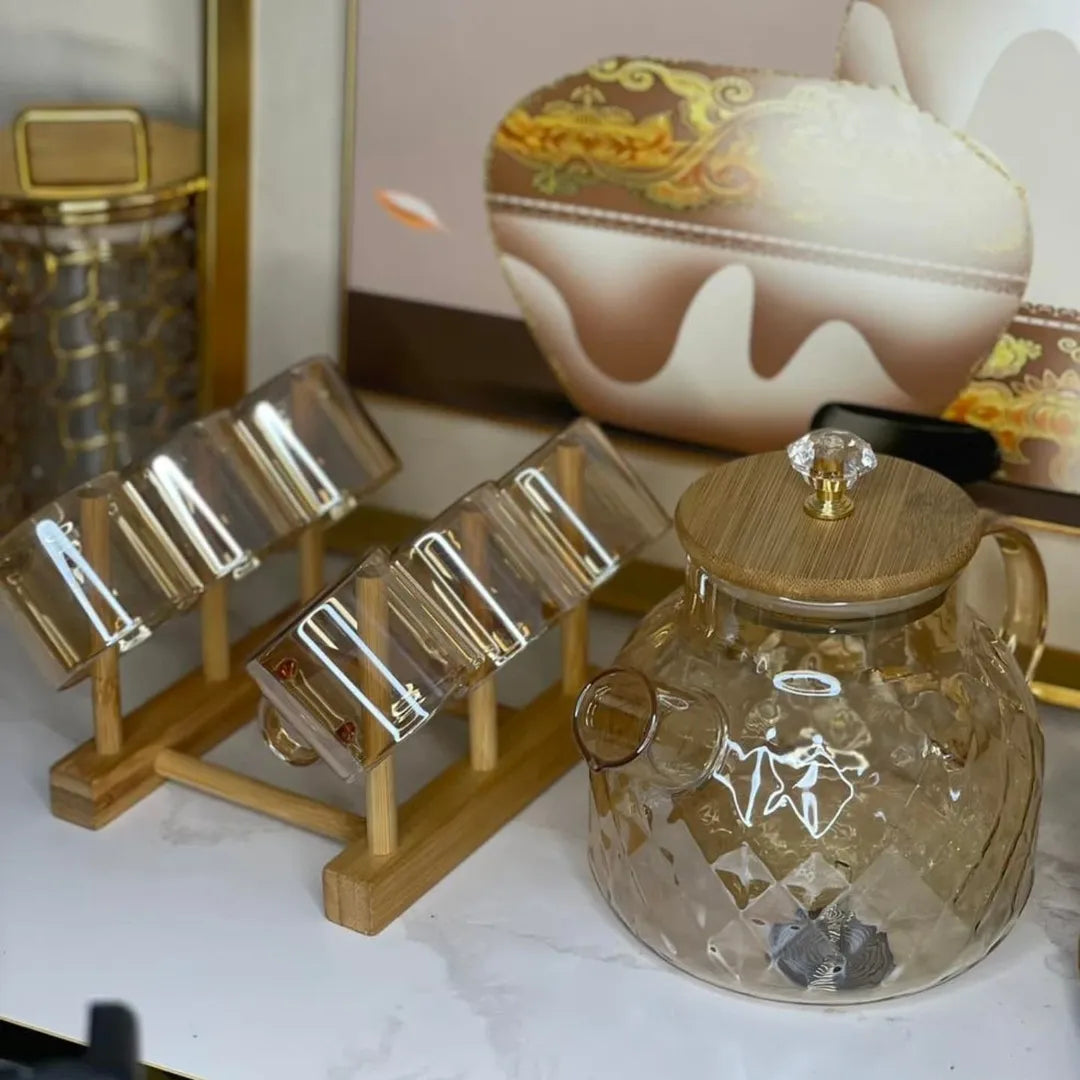 طقم قهوة بيركس عسلي 7 قطع