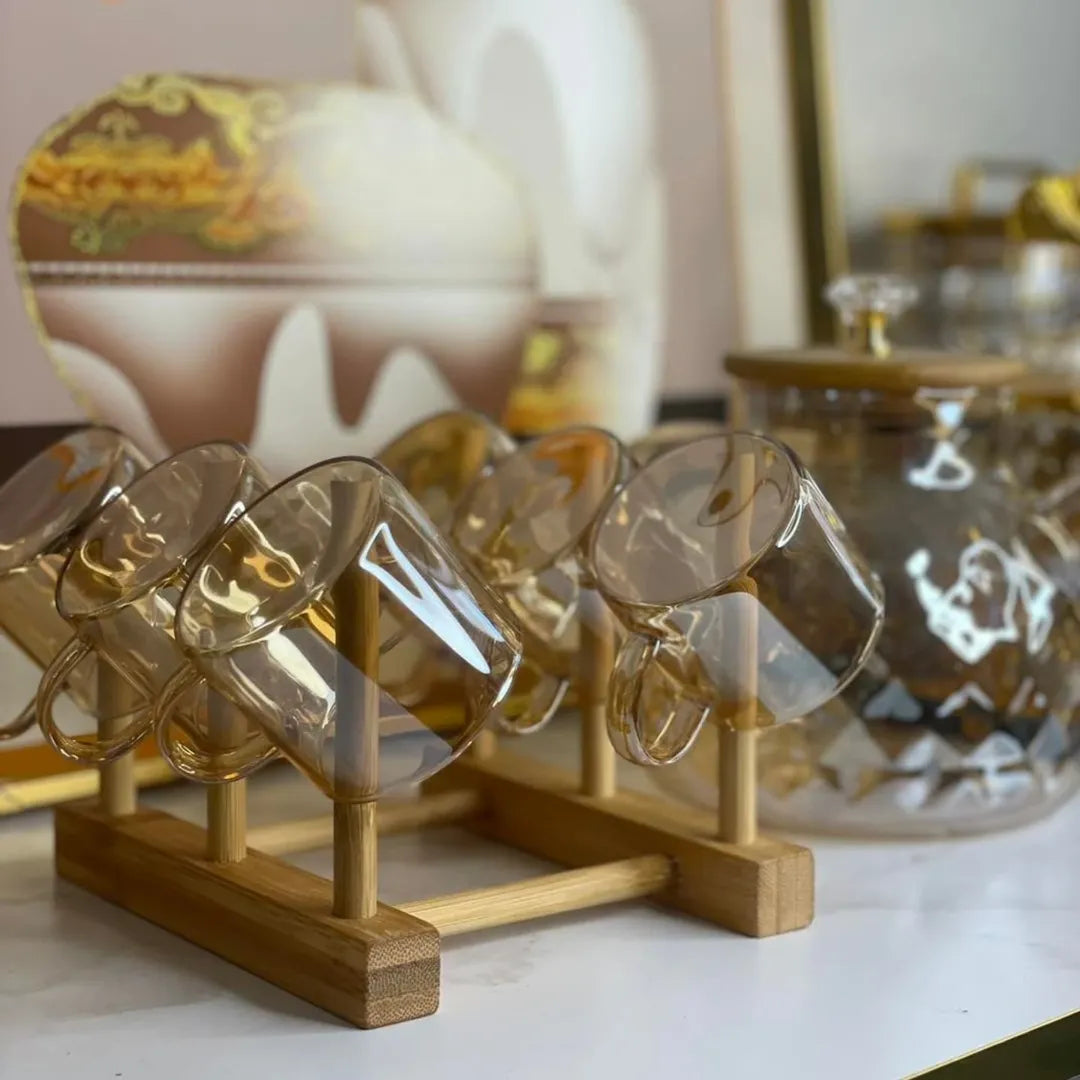 طقم قهوة بيركس عسلي 7 قطع